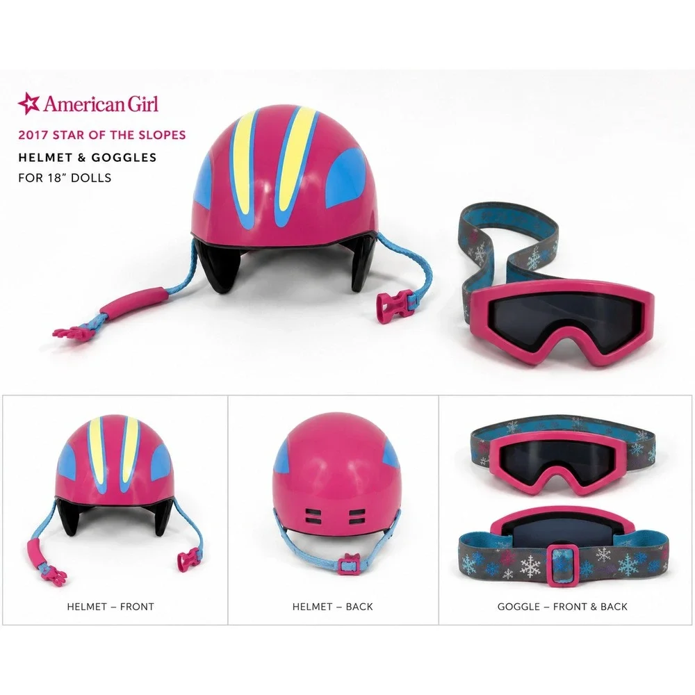 American Girl 2017 Star of Slopes Helmet & Goggles Set for 18 Inch Dolls Pink